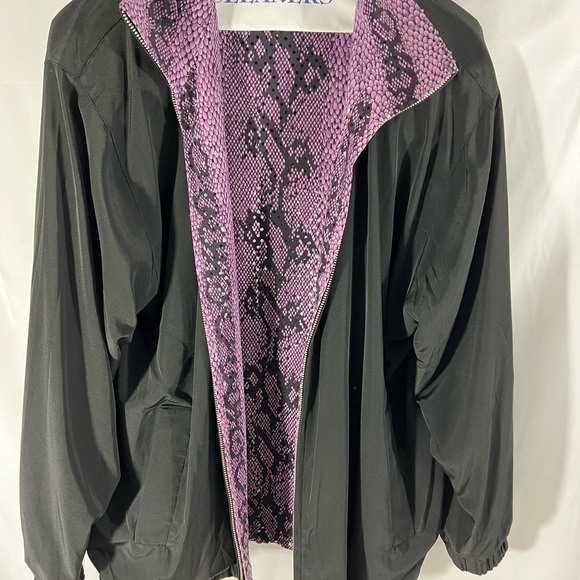 Purple Bomber Jacket with Snakeskin Print reversible! - Picture 2 of 11